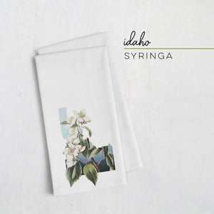 Idaho State Flower Tea Towel | Syringa Decor for Home | Unique Idaho Gifts & Boise Flower Design