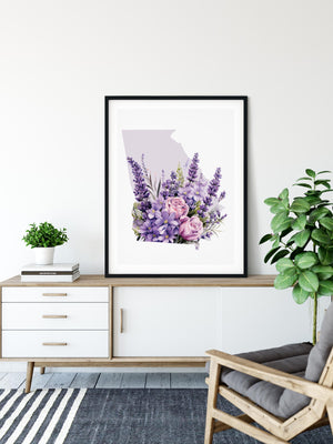 Georgia State Spring Flowers Art Print | Fine Art Wildflower Decor in Multiple Sizes & Frames