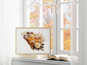 South Carolina Fall Wall Decor | Autumn Art Print | Southern Fall Home Decor | Seasonal Art for Cozy Spaces