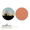 Morocco Coasters Set - Unique Morocco Map Coasters, Rabat & Tangier Souvenirs, Marrakesh Barware Gifts, Home Decor