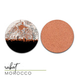 Morocco Coasters Set - Unique Morocco Map Coasters, Rabat & Tangier Souvenirs, Marrakesh Barware Gifts, Home Decor