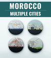 Morocco Coasters Set - Unique Morocco Map Coasters, Rabat & Tangier Souvenirs, Marrakesh Barware Gifts, Home Decor