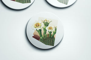 Arizona cactus coaster set, set of 2 or 4 coasters, Arizona home decor, southwest gifts, Arizona Christmas gifts