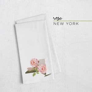 New York Tea Towel | New York State Flower Decor and Kitchen Towel | NY Housewarming Gifts & Home Decor