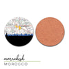 Morocco Coasters Set - Unique Morocco Map Coasters, Rabat & Tangier Souvenirs, Marrakesh Barware Gifts, Home Decor