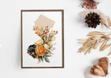 New Jersey Fall Art Print: Autumn Floral Decor for Cozy Home, Seasonal Wall Art, Nature-Inspired Decor