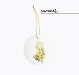 New Jersey Christmas Ornament - Four Seasons Floral Ceramic Holiday Decor
