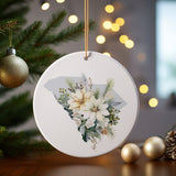 South Carolina Ceramic Ornament - Handcrafted Flower Design | Seasonal Decorations