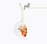 Illinois Christmas Ornament - Four Seasons Decor, Fall Gift, Chicago Wildflower Keepsake, IL Holiday Decoration