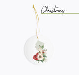 New Jersey Christmas Ornament - Four Seasons Floral Ceramic Holiday Decor