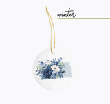 Kansas Ornament with Everlasting Seasonal Flowers - Perfect for Spring, Summer, Fall, Winter, and Christmas Decor