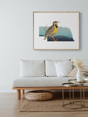 Nebraska State Bird Wall Art, Print & Poster - Perfect Gift for Bird Lovers and Nebraska Home Decor