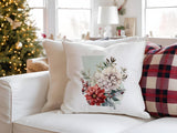 a white couch with a christmas tree in the background