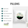 a pillow with a picture of a city on it