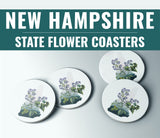 New Hampshire State Flower Flora & Fauna Coaster Set - Coaster Set - Flora & Fauna