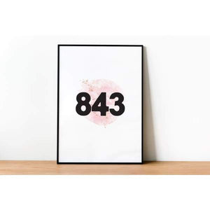 843 Pink Watercolor | Charleston Vibes Collection - 5x7 Unframed Print - Charleston Vibes