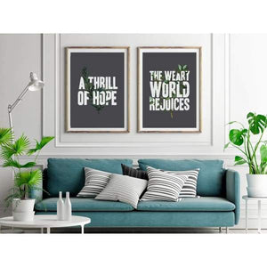 A Thrill of Hope + The Weary World Rejoices | set of 2 botanical Christmas art prints - Prints