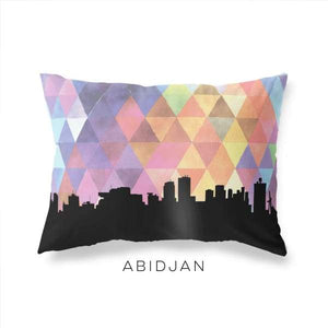Abidjan Cote d’Ivoire geometric skyline - Pillow | Lumbar / RebeccaPurple - Geometric Skyline