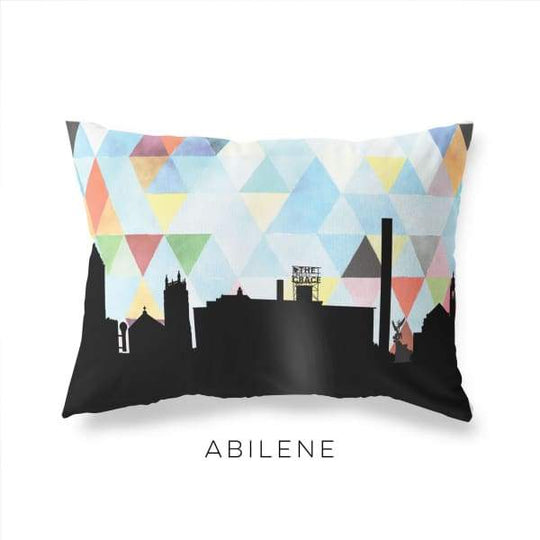 Abilene Texas geometric skyline - Pillow | Lumbar / LightSkyBlue - Geometric Skyline