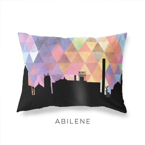 Abilene Texas geometric skyline - Pillow | Lumbar / RebeccaPurple - Geometric Skyline