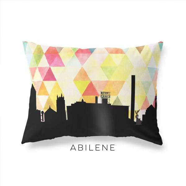 Abilene Texas geometric skyline - Pillow | Lumbar / Yellow - Geometric Skyline