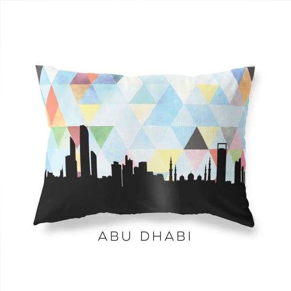 Abu Dhabi United Arab Emirates geometric skyline - Pillow | Lumbar / LightSkyBlue - Geometric Skyline