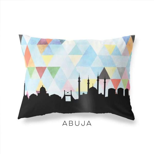 Abuja Nigeria geometric skyline - Pillow | Lumbar / LightSkyBlue - Geometric Skyline