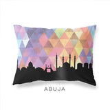 Abuja Nigeria geometric skyline - Pillow | Lumbar / RebeccaPurple - Geometric Skyline