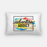Adventure Addict watercolor - Pillow | Lumbar - Quotes