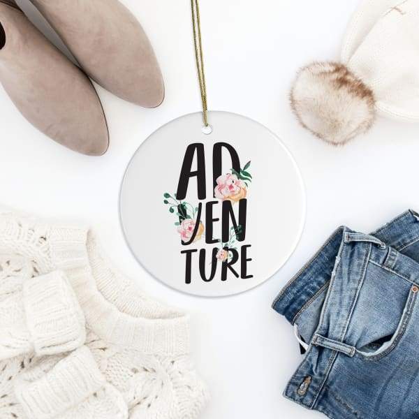 Adventure peekaboo floral - Ornament - Quotes