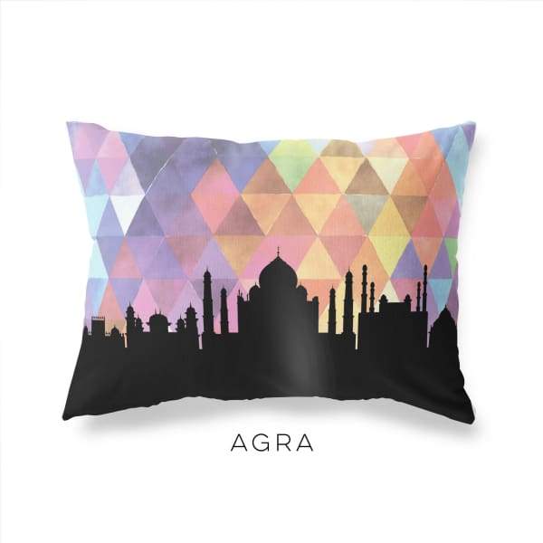 Agra India geometric skyline - Pillow | Lumbar / RebeccaPurple - Geometric Skyline