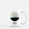 Akron Ohio city skyline with vintage Akron map - Mug | 15 oz - City Map Skyline