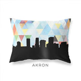 Akron Ohio geometric skyline - Pillow | Lumbar / LightSkyBlue - Geometric Skyline