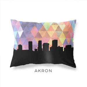 Akron Ohio geometric skyline - Pillow | Lumbar / RebeccaPurple - Geometric Skyline