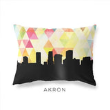 Akron Ohio geometric skyline - Pillow | Lumbar / Yellow - Geometric Skyline