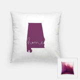 Alabama ’home’ state silhouette - Pillow | Square / Purple - Home Silhouette