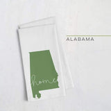 Alabama ’home’ state silhouette - Tea Towel / DarkGreen - Home Silhouette