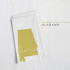 Alabama ’home’ state silhouette - Tea Towel / GoldenRod - Home Silhouette