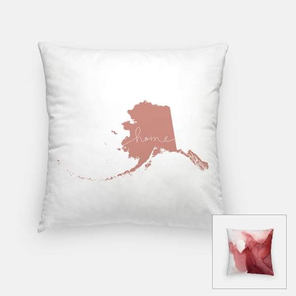 Alaska ’home’ state silhouette - Pillow | Square / RosyBrown - Home Silhouette