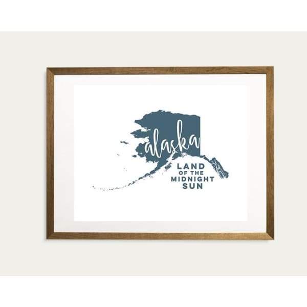 Alaska State Song - 5x7 Unframed Print / Teal - State Song