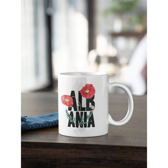 Albania national flower | Red Poppy - Mug | 11 oz - Flowers