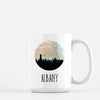 Albany New York city skyline with vintage Albany map - Mug | 15 oz - City Map Skyline