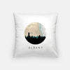 Albany New York city skyline with vintage Albany map - Pillow | Square - City Map Skyline