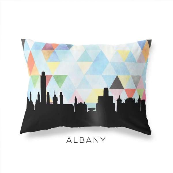 Albany New York geometric skyline - Pillow | Lumbar / LightSkyBlue - Geometric Skyline