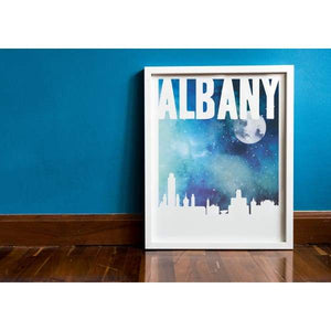 Albany New York night sky - 5x7 Unframed Print - Night Skyline