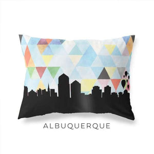 Albuquerque New Mexico geometric skyline - Pillow | Lumbar / LightSkyBlue - Geometric Skyline