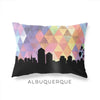 Albuquerque New Mexico geometric skyline - Pillow | Lumbar / RebeccaPurple - Geometric Skyline