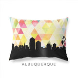 Albuquerque New Mexico geometric skyline - Pillow | Lumbar / Yellow - Geometric Skyline