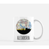 Alexandria Virginia city skyline with vintage Alexandria Virginia map - Mug | 11 oz - City Map Skyline