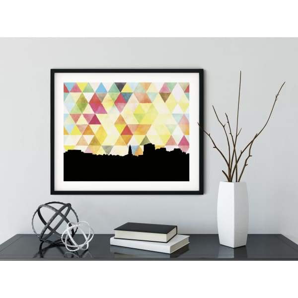 Alexandria Virginia geometric skyline - 5x7 Unframed Print / Yellow - Geometric Skyline